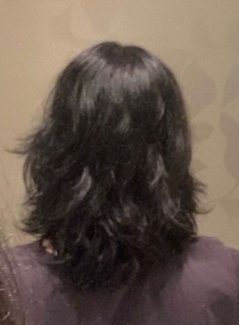 #hair #wolfcut #haircut #mullet #shag Wolfcut Fluffy Hair Long, Wolfcut With Wavy Hair, Wolfcut From The Back, Wolfcut From Behind, Shag Mullet 360, Wolfcut 360 View, Short Ish Hair Cuts, Wolf Cut Hair Back View, Haircuts For Really Thick Hair