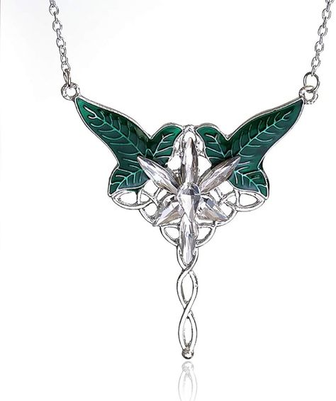 Amazon.com: BAUNA Inspired Elven Leaf Aragorn Arwen Evenstar Pendant Necklace Pendant Elvish Jewelry for Women (Evenstar Pendant Necklace) : Clothing, Shoes & Jewelry Dnd Fairy Character, Elven Goddess, Dnd Fairy, Elvish Jewelry, Arwen Evenstar, Aragorn And Arwen, Fairy Character, Jewellery Design Ideas, Made Of Stardust