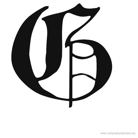 G In Calligraphy, Letter G Tattoo, G Calligraphy, Old English Tattoo, Alphabet G, Old English Alphabet, Old Calligraphy, Calligraphy Letters Alphabet, Archangel Tattoo