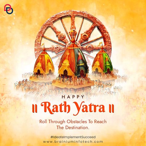 A journey of faith and devotion 🌼 With the blessing of Lord Jagannath, witness the triumph of good over evil. May this blissful occasion help you reach your destination, fight all the obstacles and bless you with opportunities. Happy Rath Yatra to all of you… 🌸 🎠 Rath Yatra | Celebration | Creative Solutions | Rath Yatra Poster Design, Jagannath Rath Yatra Poster, Rathyatra Creative Post, Rath Yatra Creative Poster, Rath Yatra Creative Ads, Rath Yatra Poster, Godha Devi, Eid Wishes Messages, Happy Rath Yatra