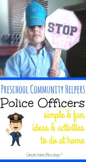 Preschool Police Man Unit as part of a community helpers theme - lots of great simple ideas for play and learning Community Helpers Police Officer, Community Helpers Police, Community Helpers Week, Preschool Community Helpers Theme, Community Helpers Preschool Activities, Police Men, Teaching Preschoolers, Community Helpers Unit, Police Activities