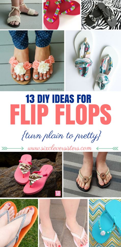 Flip Flops Diy, Fabric Flip Flops, Ribbon Flip Flops, Flip Flop Craft, Decorating Flip Flops, Cute Flip Flops, Diy Sandals, Diy Shoe, Crafting Inspiration