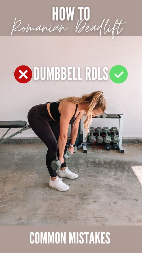 Common mistakes with RDL exercise. Fix your form. How to do RDLS. Dos and donts. How To Do Rdls With Dumbbells, How To Do Rdls, Rdls With Dumbbells, Rdl Exercise, Romanian Deadlift, Healthy Plan, Better Posture, Body Fitness, At Home Gym