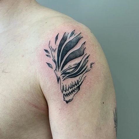 Ichigo Tattoo, Short Sleeve Tattoo, Hollow Tattoo, Bleach Hollow, Bleach Tattoo, Ichigo Bankai, Bleached Shorts, Half Sleeve Tattoos Drawings, Sleeve Tattoo Ideas