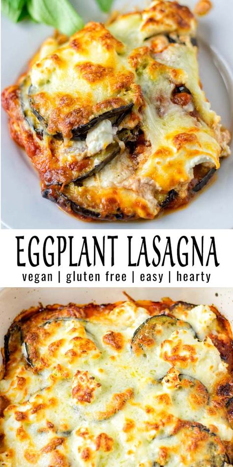 Pasta Vegetariana, Lasagna Recipes, Eggplant Lasagna, Resep Diet, Tasty Vegetarian Recipes, Eggplant Recipes, Vegetarian Dinner, Slow Cooking, Delicious Vegetarian