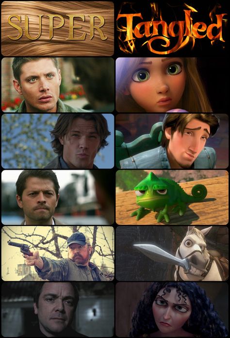 / Tangled Mother Gothel, Sammy Supernatural, Sam Dean, Supernatural Memes, Fandom Crossover, Supernatural Fans, Supernatural Funny, Odaiba, The Supernatural