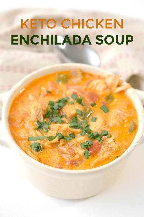 Keto Chicken Enchilada Soup, Chicken Enchilada Soup Recipes, Enchilada Soup Recipe, Keto Chicken Soup, Low Carb Soup Recipes, Chicken Enchilada Soup, Enchilada Soup, Keto Soup, Low Carb Soup