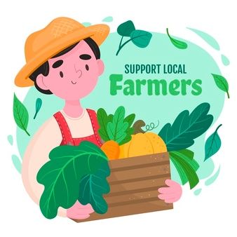 Farmers Illustration, Farmer Character, Farmer Illustration, Kids Room Shelves, Kids Packaging, Teacher Cartoon, Support Local Farmers, Happy Farm, Desain Editorial