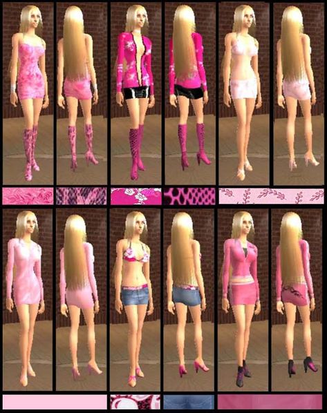 Mod The Sims - Sexy Pink Collection Sims 2 2000s Cc, Sims 1 Aesthetic, Sims 2 Aesthetic, Sims 2 Cc Clothing, Sims 2 Mods, Sims Aesthetic, Sims2 Cc, Sims 2 Cc, Ts3 Cc