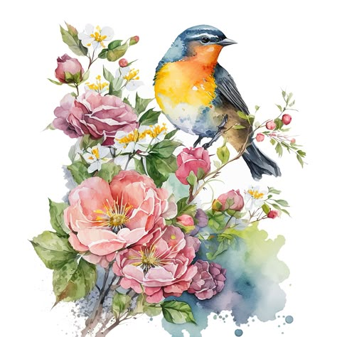 Flowers In Water, Nice Good Morning Images, Bird Watercolor Art, Flowers 2023, Painted Birds, Persian Art Painting, Photo Strip, Bird Drawing, Bird Watercolor