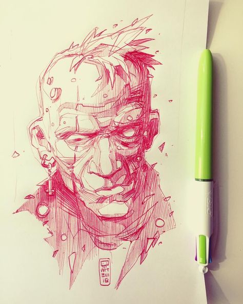 Rage Drawing, Artem Solop, Davinci Art, Multicolor Pen, Streets Of Rage, Comic Illustrations, Sketching Illustration, Environment Painting, Illustration Portrait