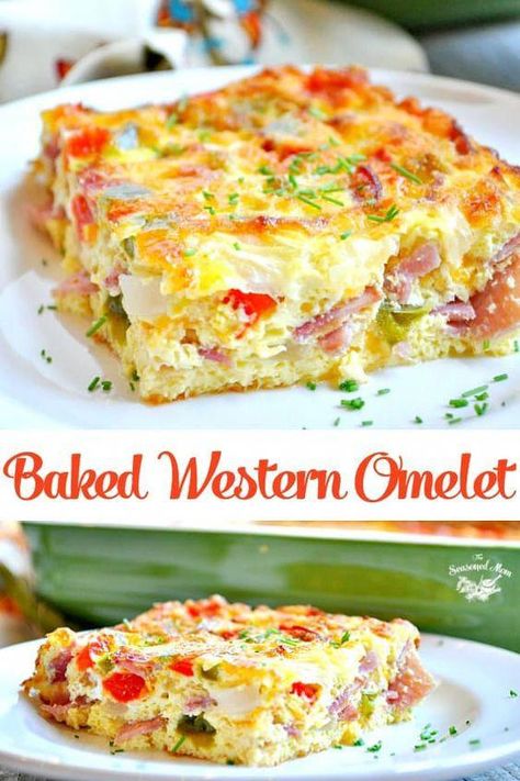 Baked Western Omelet - This is the best breakfast casserole! Make this baked western omelet for Christmas morning! #breakfast #westernomelet #brunchrecipes Baked Western Omelet, Western Omelette, Protein Veggies, Telur Dadar, Menu Sarapan Sehat, Best Breakfast Casserole, Omelets Recipe, Breakfast Casseroles, Healthier Choices