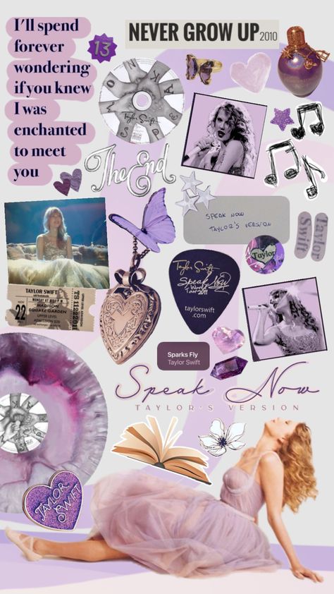 Speak Now (Taylor’s Version) Speak Now Album Wallpaper, Taylor Swift Collage Speak Now, Speak Now Scrapbook, Speak Now Symbols, Speak Now Collage, Albums Wallpaper, Taylor Wallpaper, Taylor Swift Now, Book Fairs