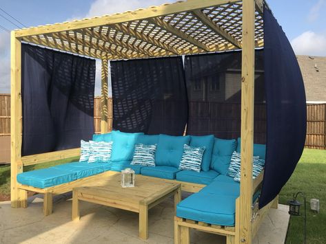 Outdoor Cabana Ideas, Diy Pool Cabana, Cabana Ideas Backyard, 2x4 Outdoor Sofa, Diy Cabana, Cabana Poolside, Pool Cabana Ideas, Cabana Ideas, Pool Cabanas