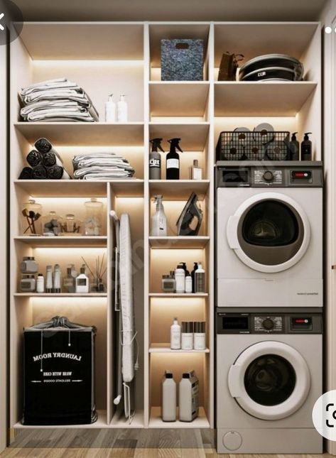 Laundry Cupboard, Stylish Laundry Room, Modern Laundry, Dream Laundry Room, Laundry Room Closet, Laundry Room Layouts, Laundry Design, Laundry Room Renovation, Modern Laundry Rooms