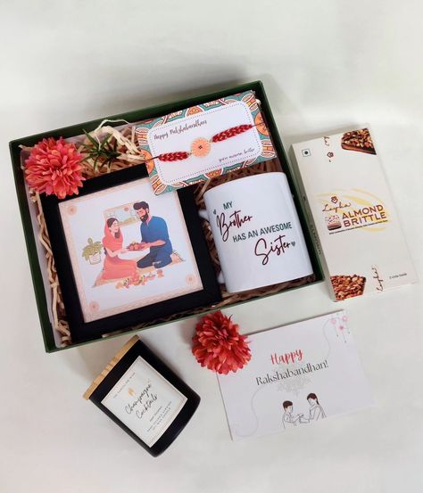 My Favourite Bro!🤗 Packed with love for the favourite bro from his awesome sister. You can customise the photo of your choice in the frame. Contact us on +91 8341392476 for more information on Rakhi Hampers!! ✨ [rakhi hampers, gifts for brother, rakhi gifts, gifts for sister, siblings love, rakhi season, unique rakhi gifts] #thedandelionwish #TDWGifting Rakhi Hampers, Almond Brittle, Gifts For Sister, Gifts For Brother, The Favourite, My Favourite, With Love, Frame, Gifts