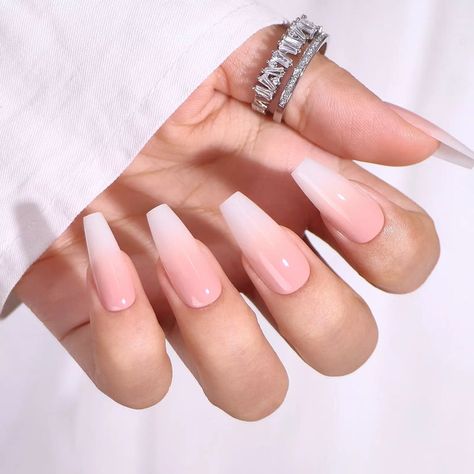 Soft Gel Nails, Nail Time, Coffin Press On Nails, Coffin Nails Long, Soft Gel, Baby Boomer, Vanilla Cream, Nails At Home, Nail Polish Remover