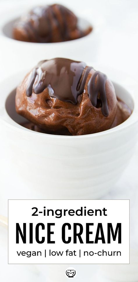 This scrumptious "nice cream" requires only frozen banana and cocoa powder and makes a healthy alternative to traditional ice cream. The guilt-free frozen treat you have been waiting for! #nicecream #nicecreamrecipes #icecreamrecipes #veganrecipes #noaddedsugar #guiltfreedessert #chocolate #cocoapowderrecipes #bananarecipes #glutenfreedesserts Banana Nice Cream Recipes, Vegan Nice Cream, Healthy Chocolate Banana, Nice Cream Recipe, Avocado Chocolate Pudding, Banana Nice Cream, Banana Dessert, Guilt Free Dessert, Cold Desserts