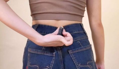 Jeans Take In Waist, Take In Jeans At The Waist, Taking Waist In On Jeans, Bring In Waist Of Jeans Diy, Take Jeans In At Waist, How To Adjust Jeans Waist Smaller, Bring In Jeans Waist, Darts In Jeans Waist, How To Take Up Pants In The Waist