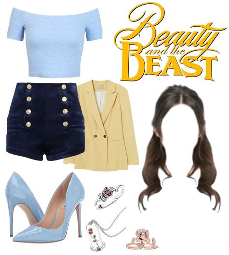 Cartoon Outfits Ideas Inspiration, Descendants Auradon, Belle Inspired Outfits, Belle Disneybound, Descendants Outfits, Evil Oc, Descendants Dr, Belle Outfit, Princess Inspired Outfits