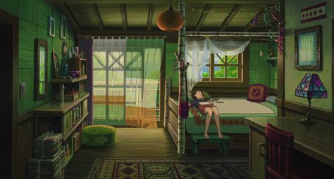 Marnie_04 Studio Ghibli Bedroom, Ghibli Bedroom, Long Background, Marnie Was There, When Marnie Was There, Secret World Of Arrietty, Personajes Studio Ghibli, The Secret World, Studio Ghibli Movies