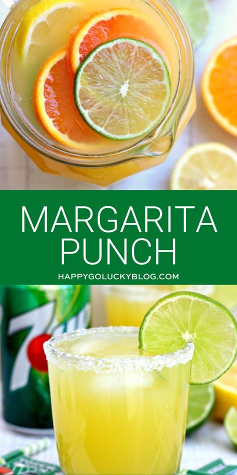 Why make margaritas when you can make margarita punch!  This Margarita Punch is the perfect drink to serve on game day and at your next party. #margaritapunch #margarita Reposado Margarita, Margarita Punch Recipe, Non Alcoholic Margarita, Margarita Punch, Frozen Limeade, Margarita Drink, Easy Margarita, How To Make Margaritas, Summertime Drinks