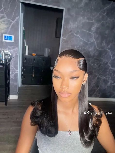 Zig Zag Part, Wig Installation, Black Ponytail, Pulled Back Hairstyles, Black Ponytail Hairstyles, Grad Pics, Silk Press, Quick Hairstyles, Box Braids Hairstyles