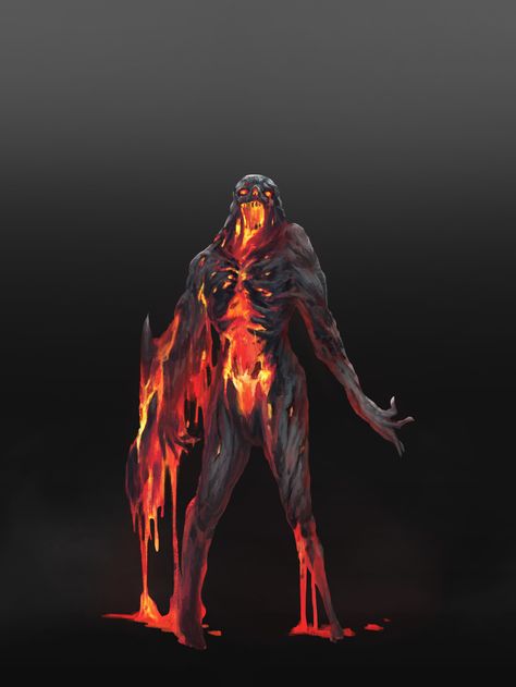 ArtStation - Zombie concept, Plutus Su Lava Creature Concept, Lava Creature, Fire Zombie, Boss Concept Art, Zombie Concept Art, Elemental Monster, Zombie Concept, Lava Monster, Dragon Keeper