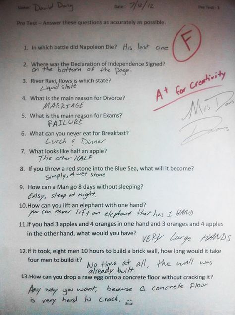 English Exam Papers, Funniest Kid Test Answers, Genius Test, Kids Test Answers, Minions Funny Images, Clever Kids, Epic Texts, Smartphone Features, Exam Papers