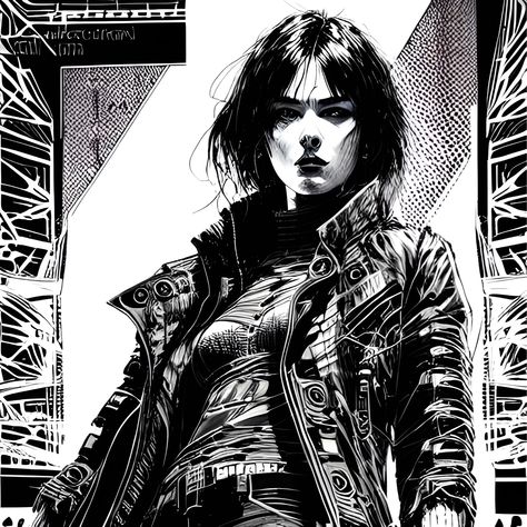 Manga Inking, Cyberpunk 2020 Art, Black Cyberpunk, Cyberpunk Comic, Cyberpunk Sketch, Gothic Cyberpunk, Cyberpunk Drawing Sketch, Cyberpunk Icons, Cyberpunk Art Style