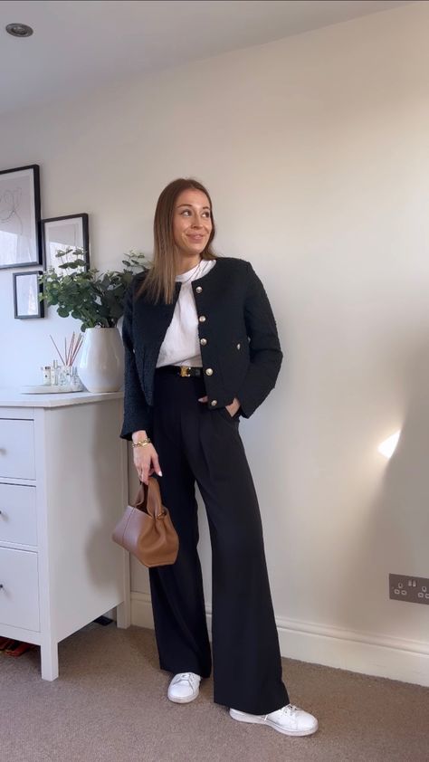 Zara Tweed Jacket Outfit, Black Chanel Jacket Outfit, Cropped Tweed Jacket Outfit, Tweet Jacket Outfit, Chanel Blazer Outfit, Black Tweed Jacket Outfit, Zara Blazer Outfit, Chanel Jacket Outfit, Boucle Jacket Outfit