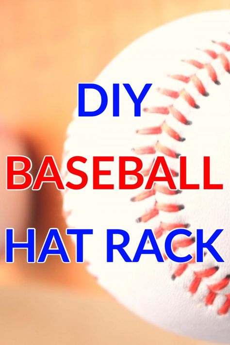 Baseball Hat Rack Ideas, Diy Baseball Hat Storage, Diy Hat Rack For Men Baseball Caps, Baseball Crafts Diy, Diy Baseball Decor, Hat Hanging Ideas, Baseball Cap Diy, Diy Hat Storage, Hat Rack Diy