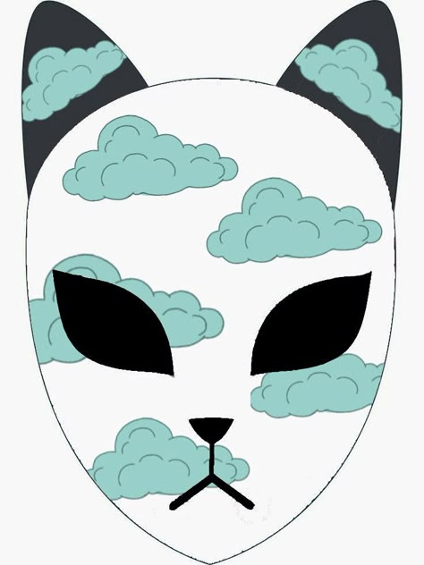 Mascara Kitsune, Demon Slayer Mask, Face Mask Design Art, Mist Hashira, Spiderman Room, Japan Graphic Design, Chibi Hair, Kitsune Mask, Mask Drawing