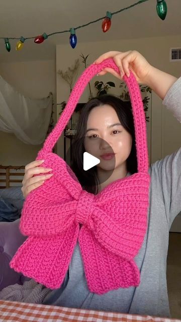 497K views · 58K likes | Biyabimi on Instagram: "This is the crochet bow bag in Barbie pink with the tails 💖 am I missing anything? #crochetbowbag #crochetideas #crochetpattern #crochettutorial" Crochet Bow Bag Tutorial, Crochet Bow Bag Free Pattern, Bow Crochet Bag, Crochet Bow Bag, Crochet Bow Ties, Barbie Bag, Crochet Bow, Bow Bag, December 25