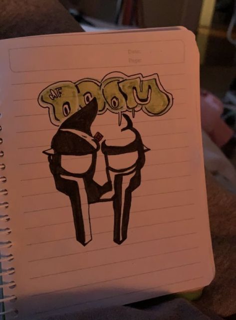 Things To Draw Graffiti, Mf Doom Doodle, Graffiti People Drawing, Mf Doom Drawing, Cool Easy Drawings, Graffiti Piece, Notes Art, Graffiti Doodles, Hello Kitty Drawing