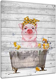 Pig Wall Art, Oriented Strand Board, Pig Painting, Canvas Abstract Painting, Pig Art, Bathroom Artwork, Wood Boards, Canvas Abstract, Artwork Pictures