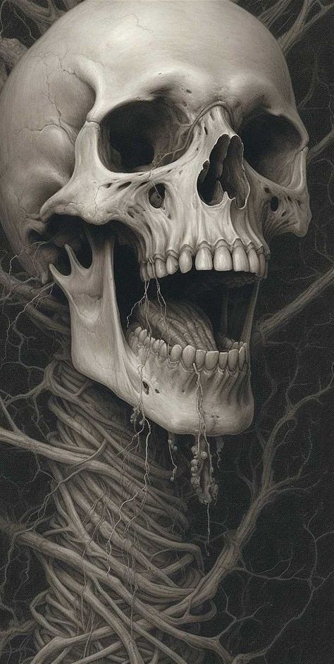 Dark Realism Art, Human Skull Photography, Skull Illusion, Skeleton Artwork, Evil Skull Tattoo, Arte Zombie, Skull Anatomy, Skull Reference, Pola Tato