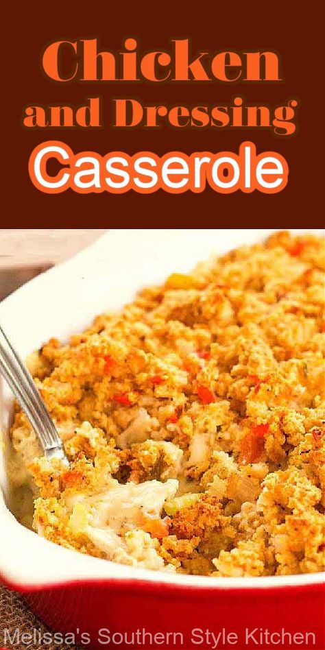 Southern Chicken Casserole, Casseroles Chicken, Chicken And Dressing, Dressing Casserole, Chicken And Dressing Casserole, Chicken Dressing, Recipes Southern, Stuffing Casserole, Chicken Recipes Casserole