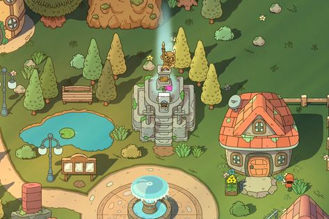 Swords of Ditto is classic Zelda by way of a Saturday morning cartoon | The Verge Top Down Game, Pixel Art Landscape, 2d Game Art, Morning Cartoon, Pixel Art Games, Saturday Morning Cartoons, Pixel Art Design, Game Background, Game Concept Art