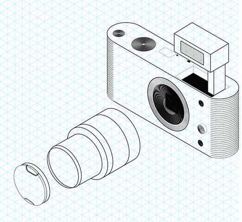 Exploded View of Camera in Isometric Perspective on Behance Exploded View Of Objects, Exploded View Product, Exploded View Sketch, Exploded View Drawing, Camera Drawing Sketches, Exploded Drawing, Isometric Perspective, Product Sketching, Axonometric View