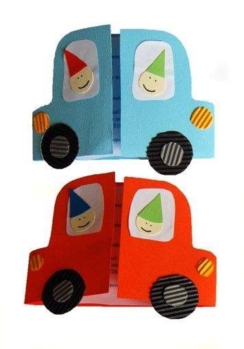 Paper Cars, Transportation Crafts, Fathers Day Crafts, Kids Birthday Cards, Paper Crafts For Kids, Birthday Cards Diy, Childrens Crafts, Paper Crafts Diy Kids, Fathers Day Cards