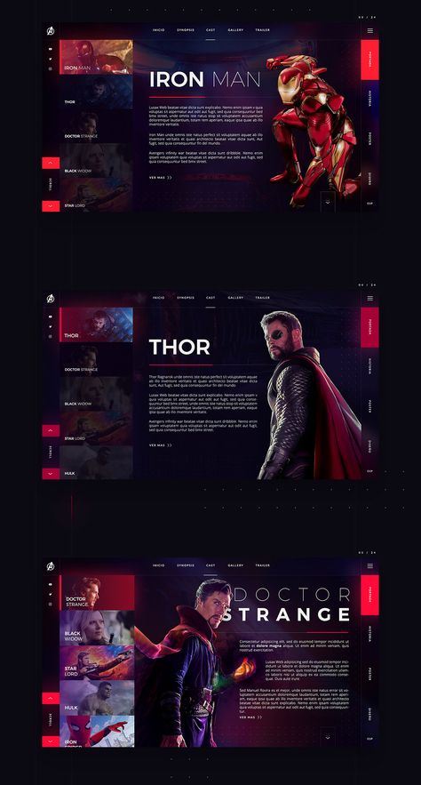 Infinity War on Behance Marvel Website Design, Presentation Slide Design, การออกแบบ Ui Ux, Design Sites, Creative Web Design, Web Ui Design, Website Design Layout, Avengers Infinity, Web Inspiration