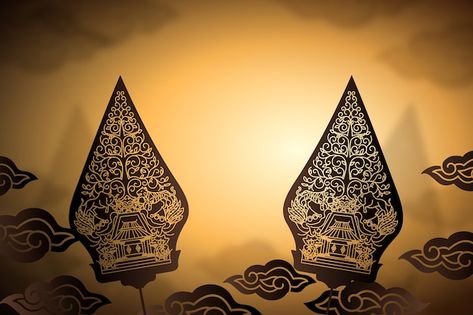 Background Wayang Aesthetic, Background Wayang, Background Jawa, Wayang Kulit Puppet Pattern, Beground Aesthetic, Mix Background, Background Banner Design, Background Canva, Background Style