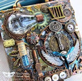 Steampunk Mixed Media Art, Steampunk Mixed Media, Altered Canvas, Steampunk Crafts, Mixed Media Art Canvas, Mixed Media Crafts, Found Object Art, Steampunk Diy, Altered Boxes