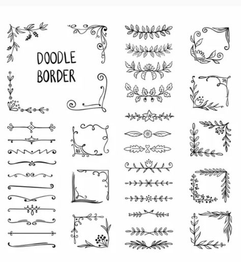 Borders Bullet Journal, Bullet Journal Frames, Journal Doodling, Bullet Journal Easy, Easy Journal, Journal Easy, Sketch Pattern, Doodle Borders, Bullet Journal Font