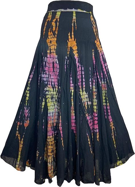 Bohemian Maxi Skirt, Flare Maxi Skirt, Summer Tie Dye, Bohemian Maxi, Tie Dye Cotton, Bohemian Print, Long Skirts For Women, Long Maxi Skirts, Boho Skirts