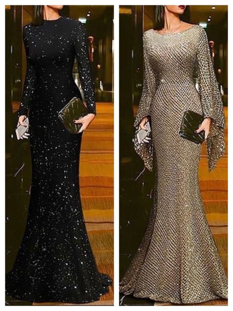 Girls dresses. Long Sleeve Dress Formal Classy Evening Gowns, Long Sleeve Evening Gowns Elegant, Soiree Dress, Wedding Robe, Classy Dress Outfits, فستان سهرة, Prom Dresses Long With Sleeves, Long Sleeve Maxi, Evening Party Dress