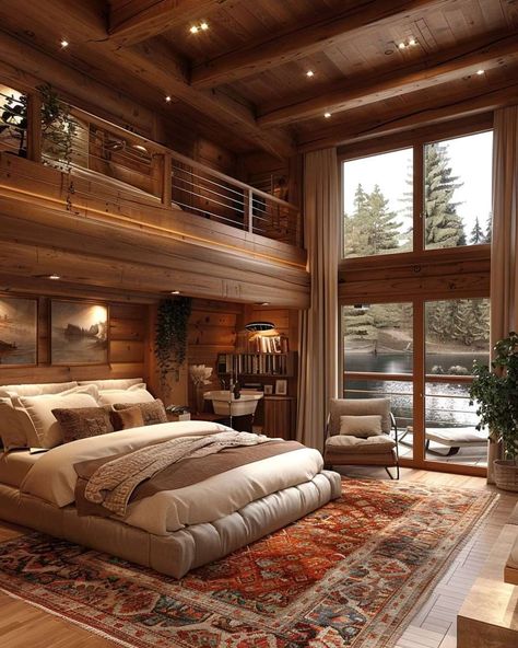 Log Houses Huge Log Cabin Homes, Log Home Plans Open Floor, Log House Bedroom, Modern Log Home Interiors, Log House Interior, Country Teen Bedroom, Autumn Bloxburg, Log Cabin Bedroom, Modern Log House