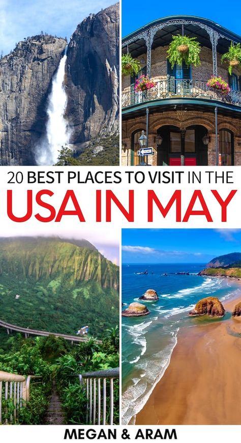 20 Best Places to Visit in May in the USA (+ Spring Tips) Nashville In May, Boston In May, Best Us Vacations, Best Weekend Trips, Places In Usa, Best Vacation Spots, Us Travel Destinations, Vacation Usa, Spring Vacation