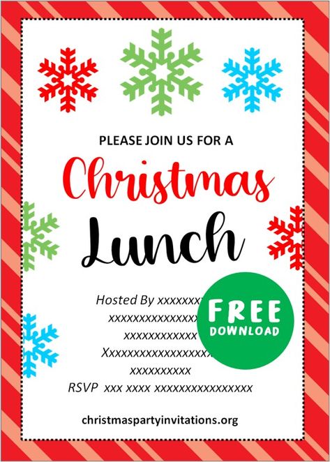 ▷ Free Printable Christmas Luncheon Invitations Templates 2020 Lunch Invitation Template, Holiday Brunch Invitations, Invitation Corporate, Christmas Party Invitations Free, Potluck Invitation, Holiday Luncheon, Lunch Invitation, Christmas Party Invitations Printable, Christmas Luncheon